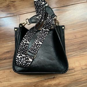 Leather purse with fun strap